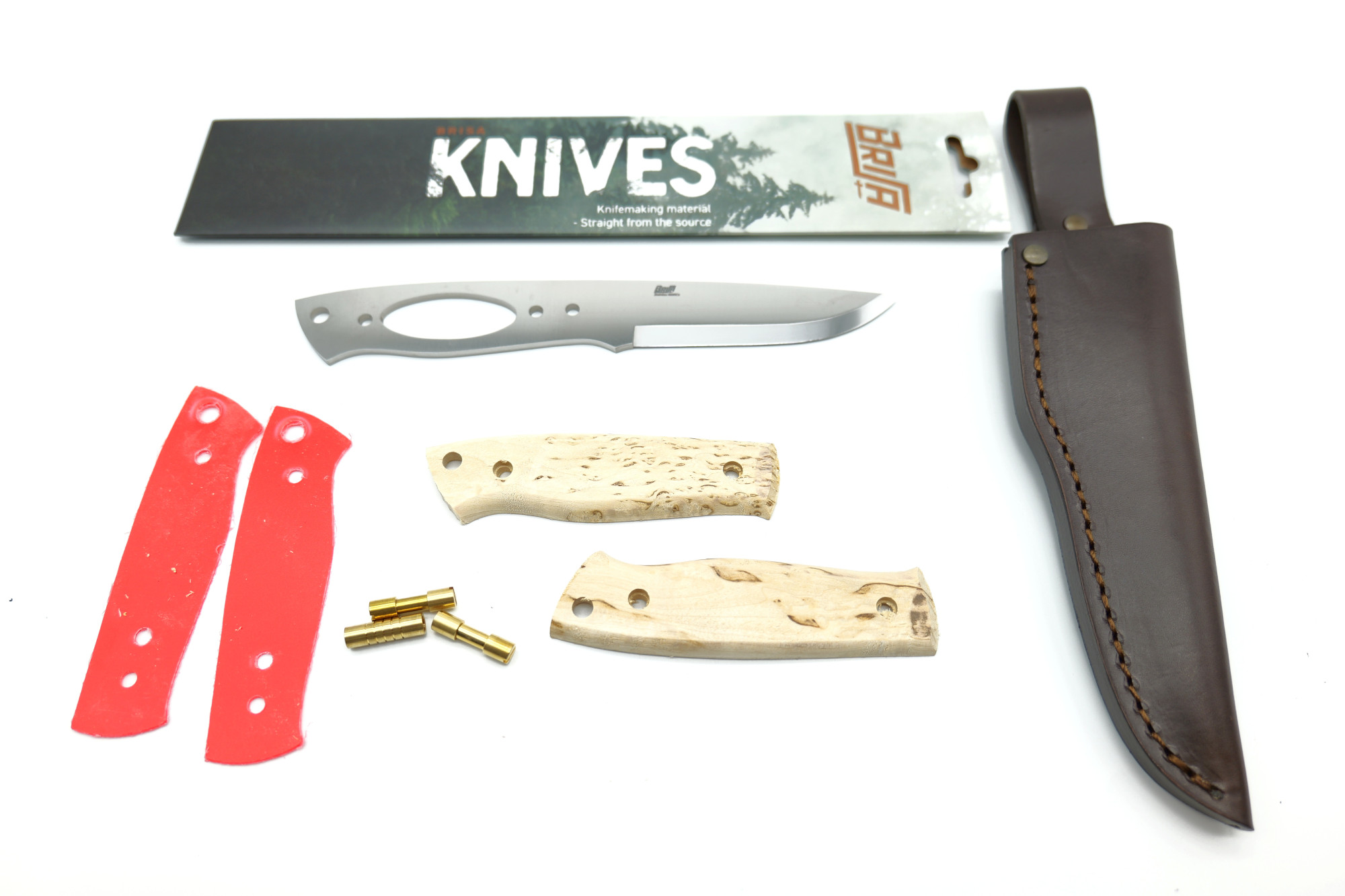 Brisa (EnZo) Trapper 95 Kit Outdoor Messer Scandi N690 Maserbirke / Curly Birch